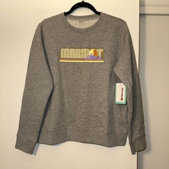 Marmot Women’s Gray Graphic Crewneck Sweatshirt Large NWT - Picture 1 of 11